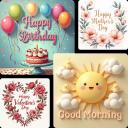 crea imágenes de saludo alegres gratis